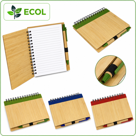 Libreta argollada en bambú 9008