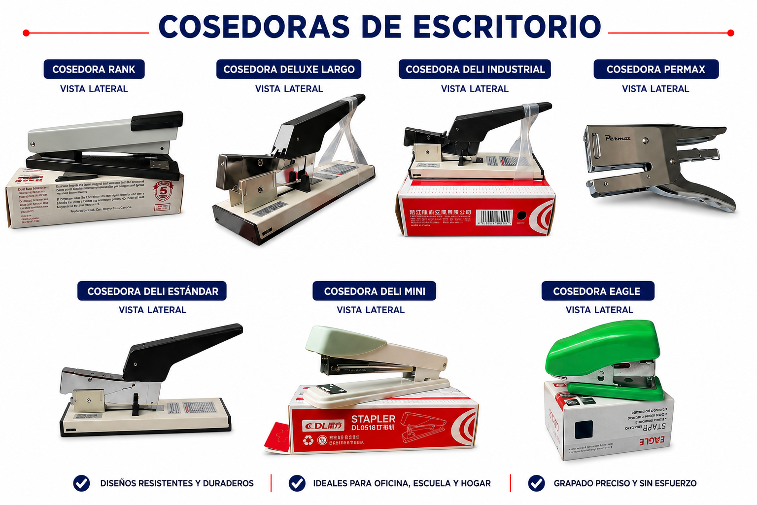 Cosedoras de Escritorio, Oficina e Industrial